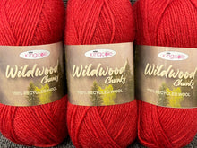 king cole wildwood wild wood 100% recycled chunky wool yarn knitting knit crochet 100g ball fabric shack malmesbury berry red 5029