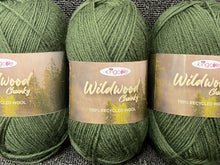 king cole wildwood wild wood 100% recycled chunky wool yarn knitting knit crochet 100g ball fabric shack malmesbury forest green 5024