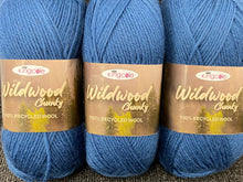 king cole wildwood wild wood 100% recycled chunky wool yarn knitting knit crochet 100g ball fabric shack malmesbury lake blue 5027