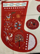 lewis & and irene 12 twelve days of christmas holidays extra large stocking panel cotton fabric shack malmesbury 2