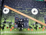 lewis & and irene haunted house glow in the dark halloween cotton fabric shack malmesbury double border tablecloth 2