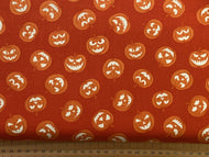 lewis & and irene haunted house glow in the dark halloween cotton fabric shack malmesbury pumpkins orange