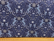 lewis and irene celtic faeries fabric shack malmesbury cotton Uniorns dark blue