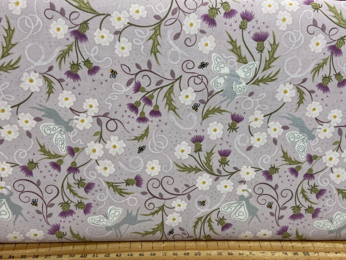 lewis and irene celtic faeries fabric shack malmesbury cottonfaeries on soft heather silver metallic