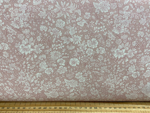 liberty emily belle powder pink floral flowers cotton fabric shack malmesbury