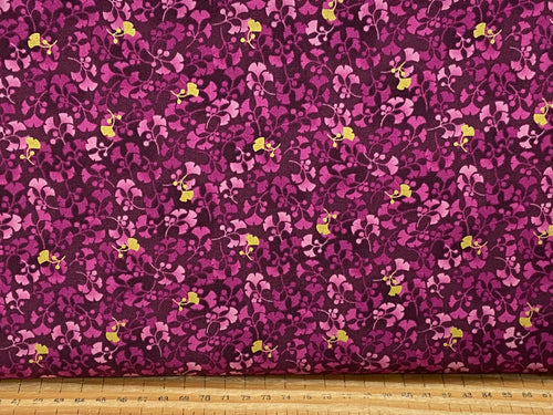 makower hikari chinese japanese metallic gold fat quarter cotton fabric shack malmesbury ginko flowers floral purple