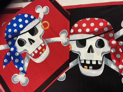 makower pirates flag double sided skull crossbones cotton malmesbury fabric shack