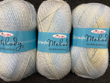 melody double knit dk baby blue lemon periwinkle 3362 king cole wool yarn  knitting knit fabric shack malmesbury