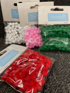 mini pom pom pack .7cm various colours christmas crafts card making fabric shack malmesbury