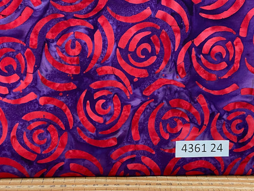 moda bossa nova batiks batik cotton fabric shack malmesbury Grape Red Swirl 4361 24