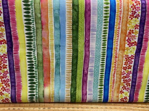 moda create joy project eufloria flowers floral flower rainbow stripes cotton fabric shack malmesbury