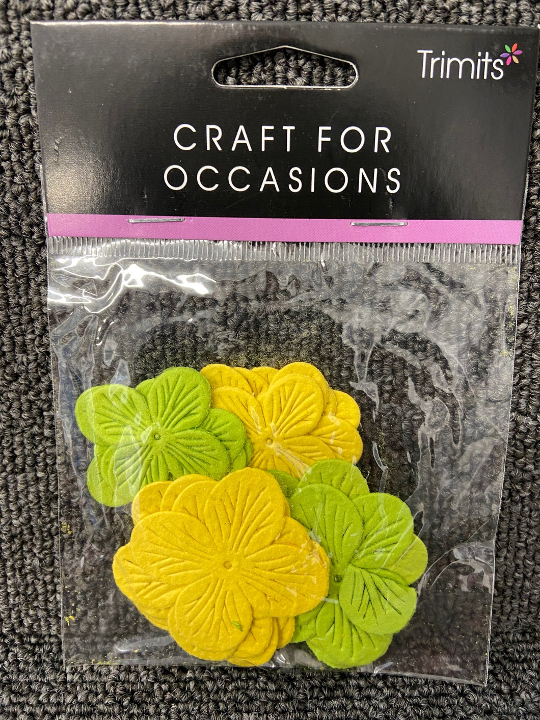 paper decoupage flower head green yellow card craft embellishment easter fabric shack malmesbury C2256