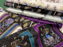 peacock flourish ann lauer grizzly gulch shapes purple gold cotton fat quarter fabric shack malmesbury