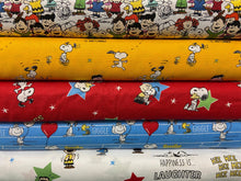 peanuts snoopy woodstock charlie brown happiness is love laughter with your friends white cotton fabric shack malmesbury
