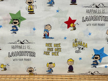 peanuts snoopy woodstock charlie brown happiness is love laughter with your friends white cotton fabric shack malmesbury