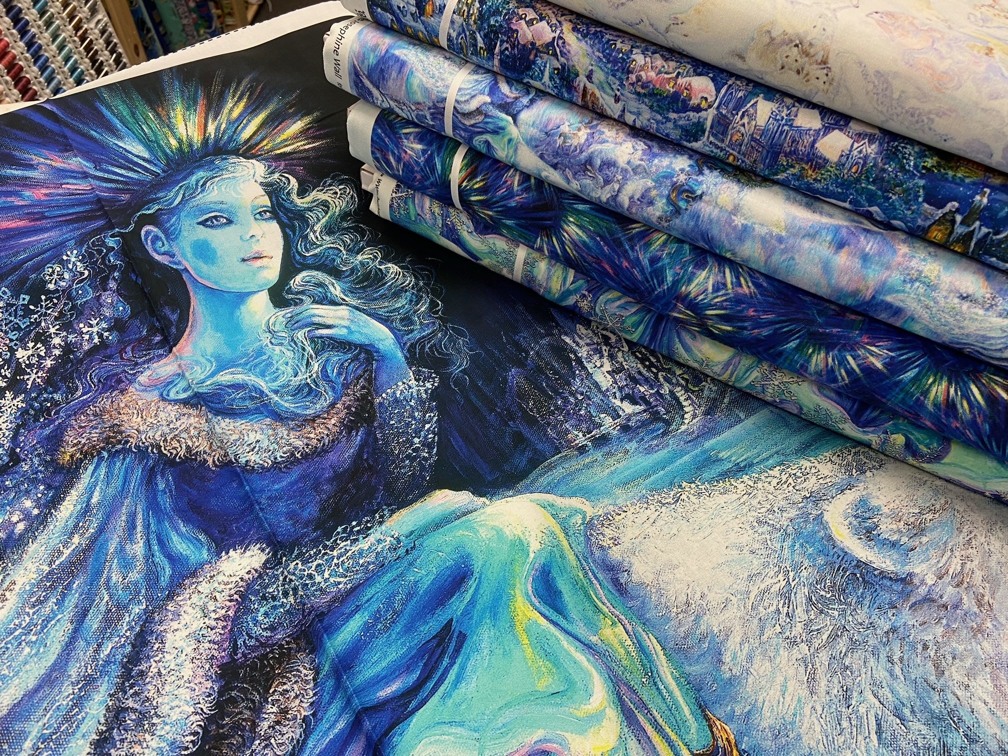 Josephine Wall for 3 Wishes Polar Journey Winter Village Cotton Fabric