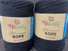 retwisst recycled macrame rope yarn two 2 twist 3mm 5mm black R3R01 R5R01 fabric shack malmesbury