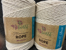 retwisst recycled macrame rope yarn two 2 twist 3mm 5mm natural cream R3R04 R5R04 fabric shack malmesbury