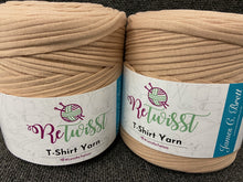 retwisst tshirt t-shirt wool yarn knitting crochet fabric shack malmesbury recycled RTS09 camel