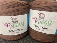 retwisst tshirt t-shirt wool yarn knitting crochet fabric shack malmesbury recycled retwist mid brown rts09