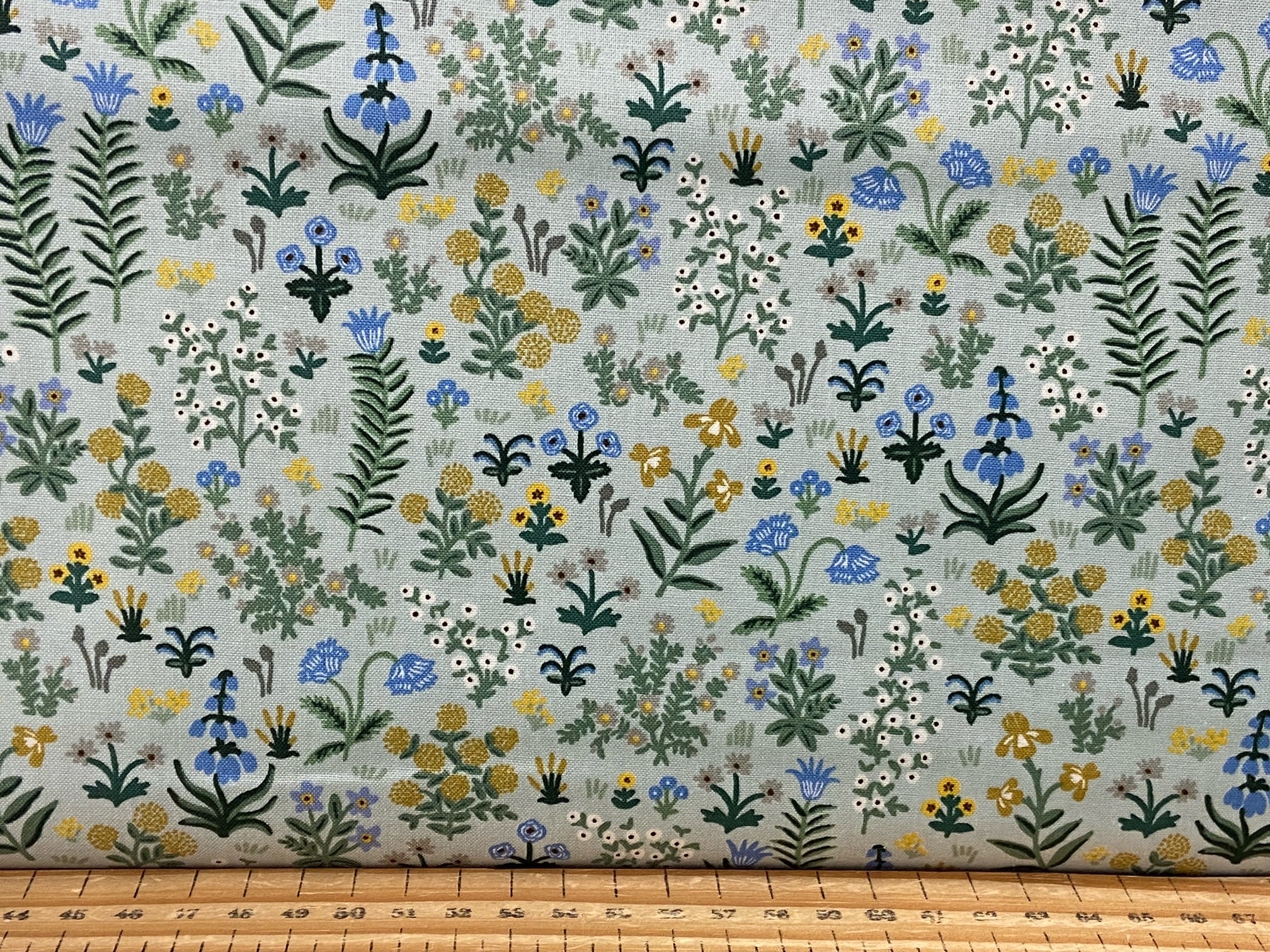Rifle Paper Co for Cotton + Steel Camont Flowers Mint Cotton Fabric by