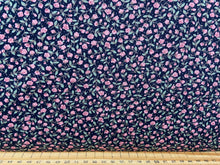 rose and & hubble ditsy flower floral rose navy blue fabric shack sewing quilting sew fat quarter cotton patchwork quilt