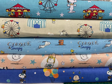 schultz snoopy circus stack cotton fabric shack malmesbury ferris wheel cannon daredevil charlie brown woodstock peppermint patty linus joe cool