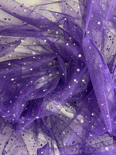 sequinned sequin tulle net purple fabric shack malmesbury