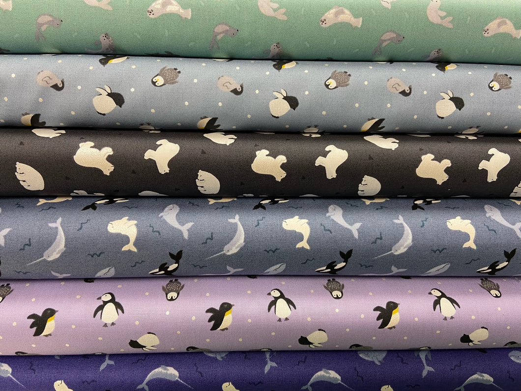 Whales Ocean Nursery Flannel Fabric