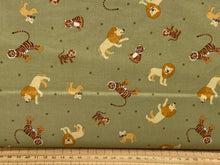 small things wild animals lewis & and irene animal cotton fabric shack malmebury lion tiger green jungle