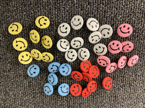 smiling face smiley happy face shank button 15mm various colours fabric shack malmesbury