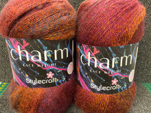 stylecraft charm lace weight fine self stripe mohair wool blend yarn 200g sunset dark red 3623 fabric shack malmesbury