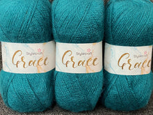 stylecraft grace mohair wool acrylic aran wool yarn knitting knit crochet 100g turquoise blue ocean 2157 fabric shack malmesbury