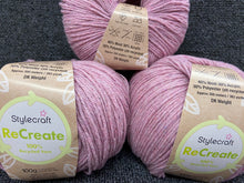 stylecraft recreate double knit dk recycled wool yarn rose pink 1945 fabric shack malmesbury knitting crochet