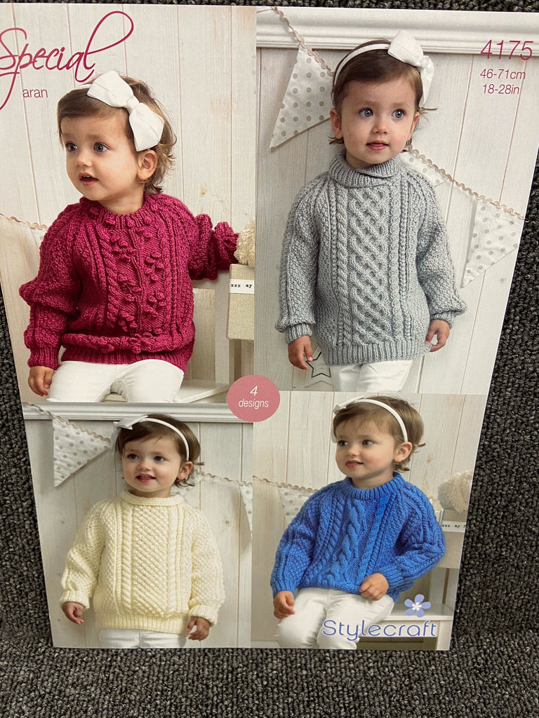 Stylecraft Aran Knit Kids Childs Jumper Knitting Pattern 4175 – Fabric ...