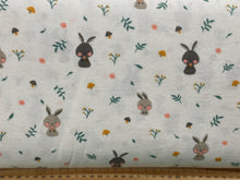 sweet bunny brushed cotton flannel bunnies rabbit mushroom toadstool ivory white fabric shack malmesbury
