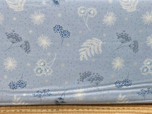 the secret winter garden lewis and irene cotton metallic fabric shack malmesbury woodland frosted garden on light grey with pearl elements