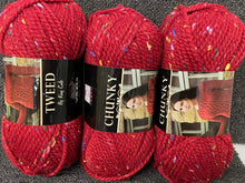 tweed chunky king cole wool yarn balmoral dark red 1075 knitting knit fabric shack malmesbury