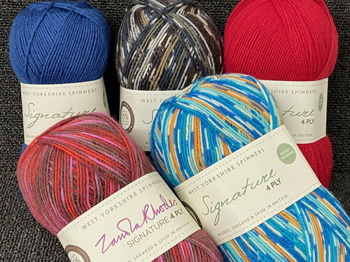 west yorkshire spinners signature 4 ply wool yarn bluefaced leicester sock various colours fabric shack malmesbury
