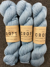 west yorkshire spinners the croft aran sheltland wool tweed huxter light blue 397 fabric shack malmesbury