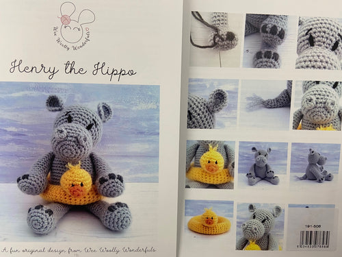 we woolly wonderfuls henry the hippo crochet amigurumi pattern fabric shack malmesbury 506