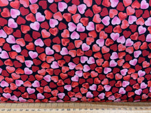 whole lotta love hearts valentine valentines heart cotton poplin red pink black fabric shack malmesbury