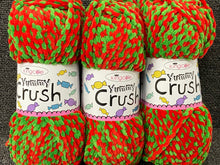 yummy crush chunky holly red green 4592 king cole wool yarn  knitting knit crochet fabric shack malmesbury